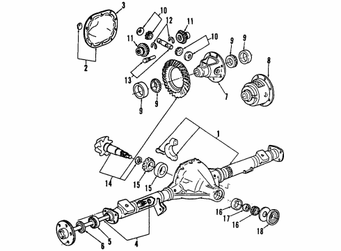 2010 Ford Ranger Rear Axle, Differential, Propeller Shaft Axle Housing Diagram for AL5Z-4010-A