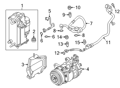 2019 BMW 640i xDrive Gran Turismo A/C Condenser, Compressor & Lines REFRIGERANT LINE, DUAL LINE Diagram for 64539362756