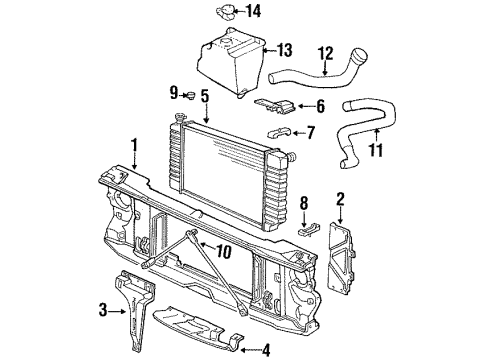 1988 Chevrolet C2500 Radiator & Components, Radiator Support Hose-Radiator Inlet Diagram for 15659484