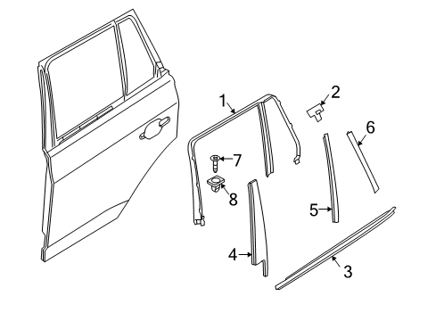 2009 BMW X3 Exterior Trim - Rear Door Channel Cover, Outer, Door, Rear Right Diagram for 51353330182