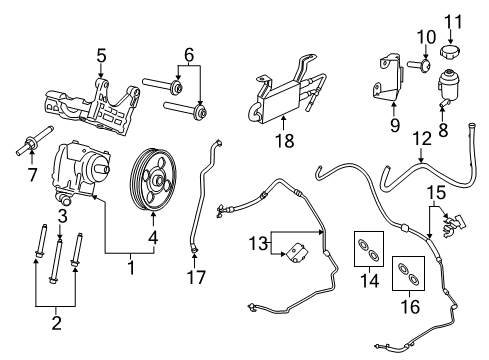 2016 Ford Transit-350 P/S Pump & Hoses, Steering Gear & Linkage Reservoir Hose Diagram for CK4Z-3A713-H