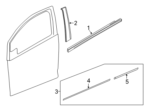 2020 Chevrolet Spark Exterior Trim - Front Door Black Out Tape Diagram for 42514318