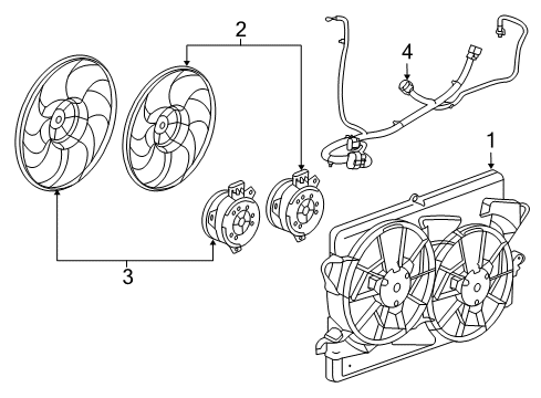 2017 Buick Regal Cooling System, Radiator, Water Pump, Cooling Fan Fan Shroud Diagram for 23138151