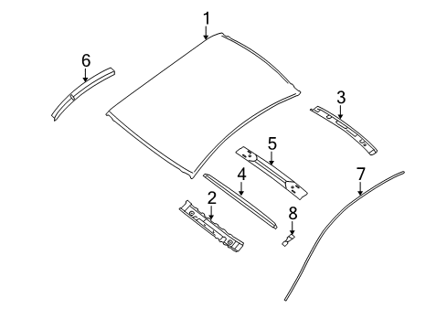 2011 Nissan Altima Roof & Components Reinforce-Roof Side Rail, Outer RH Diagram for 76314-JB130