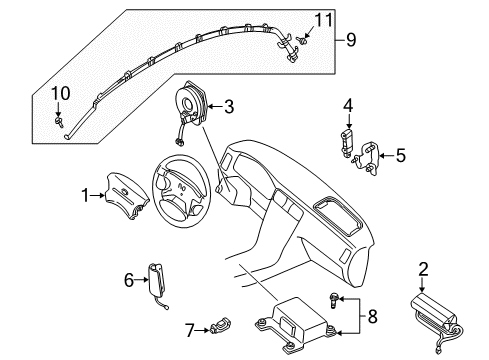 2005 Infiniti Q45 Air Bag Components Sensor-Side AIRBAG, R Diagram for K8830-AU00A