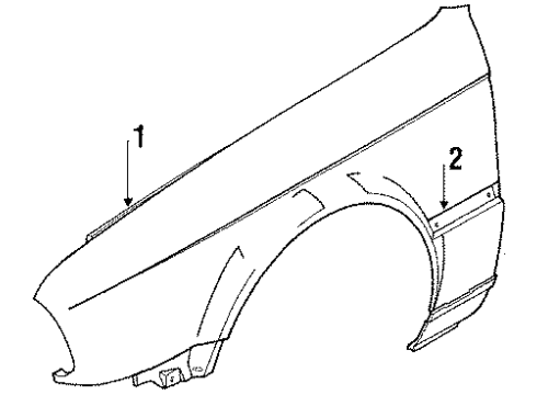 1991 BMW 318i Fender & Components, Exterior Trim Side Panel, Front Left Diagram for 41351961279