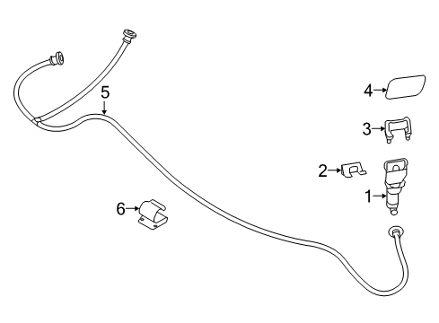 2016 Infiniti QX80 Washer Components Headlamp Cleaner Nozzle Assembly, Right Diagram for 28641-5ZA0A