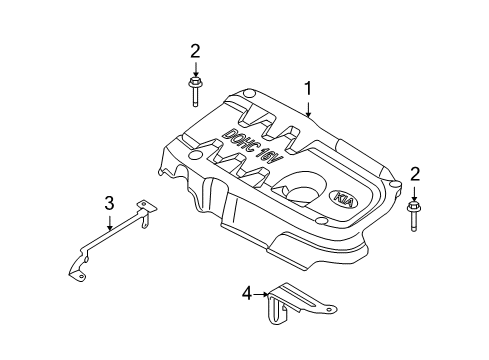 2007 Kia Rio5 Engine Appearance Cover Engine Cover Assembly Diagram for 2924026360