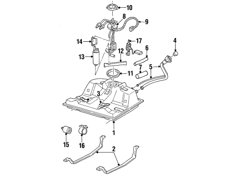 1996 Chevrolet Monte Carlo Filters Bracket-Fuel Filter Diagram for 10152235