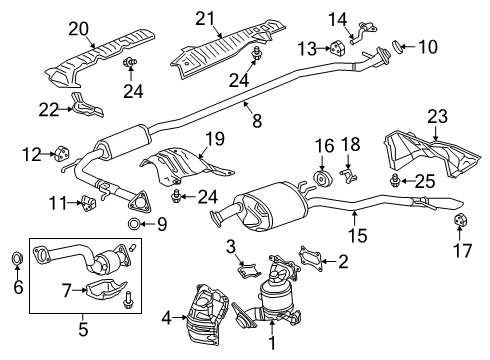 2020 Honda Clarity Exhaust Components Stay Comp, Converter Diagram for 11941-5WJ-A00