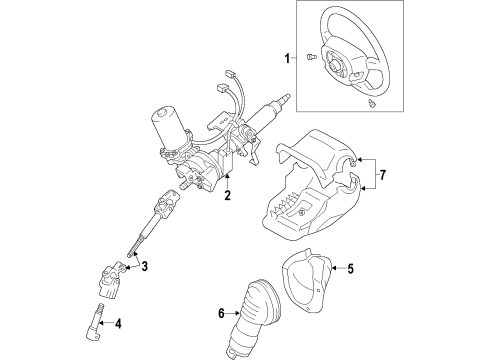 2014 Toyota Prius Steering Column & Wheel, Steering Gear & Linkage Lower Shroud Diagram for 45287-47090-C0