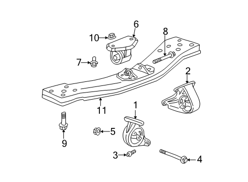 2004 Jeep Liberty Engine & Trans Mounting Support-Transmission Diagram for 52128702AB