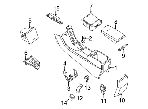 2010 Nissan Altima Heated Seats Lid - Console Box Diagram for 96920-ZX50A