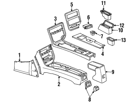 1989 Pontiac Grand Am Center Console Heater & Air Conditioner Control Assembly Diagram for 16062712