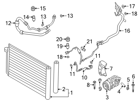 2020 BMW M8 A/C Condenser, Compressor & Lines REFRIGERANT LINE, DUAL LINE Diagram for 64537854427