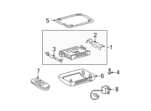 2012 Toyota Highlander Entertainment System Components Display Unit Bolt Diagram for 90080-10181