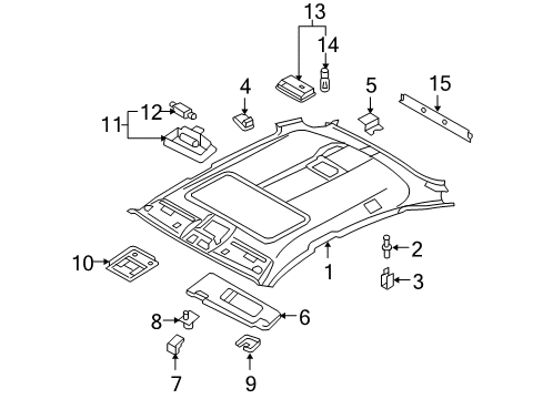 2008 BMW X6 Interior Trim - Roof Switch Unit Roof Diagram for 61319183033