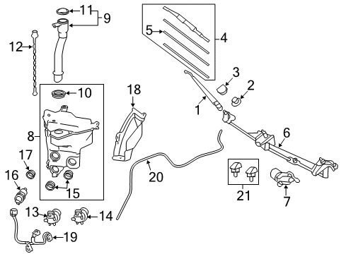 2010 Toyota FJ Cruiser Wiper & Washer Components Wiper Arm Diagram for 85211-35140