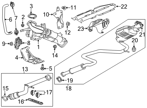 2016 Chevrolet Malibu Exhaust Components Front Pipe Diagram for 84413390