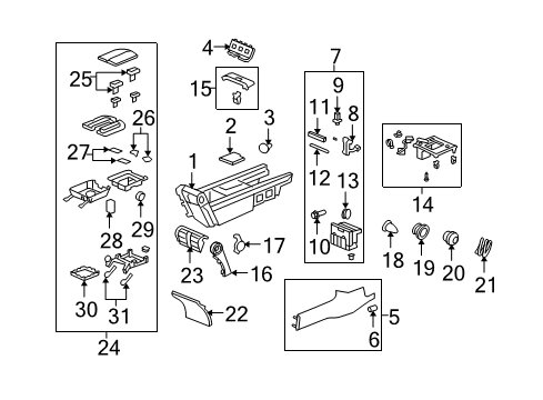 2012 Acura RL Center Console Garnish, Console Outlet (Gray) Diagram for 83403-SJA-043ZB