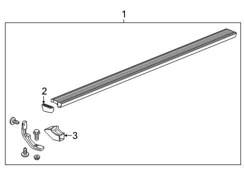 2019 GMC Sierra 1500 Running Board Step Bar Assembly Diagram for 84017115