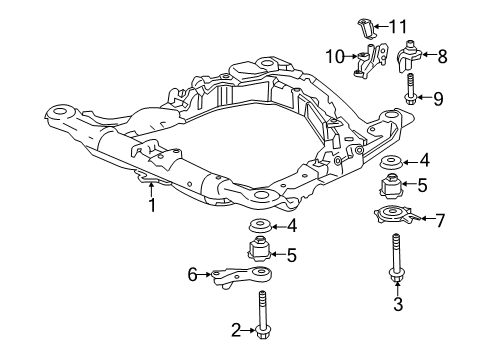 2015 Honda Accord Suspension Mounting - Front Stay, FR. Sub-Frame Mounting (FR) Diagram for 50265-T3V-A00