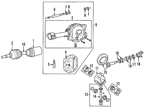 2011 Jeep Liberty Front Axle, Axle Shafts & Joints, Differential, Drive Axles, Propeller Shaft Front Drive Shaft Diagram for 52853442AF