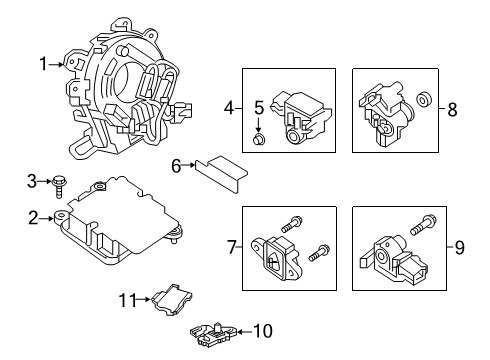 2020 Nissan Titan Air Bag Components Sensor Assy-Side Air Bag, RH Diagram for 98830-9FV8A