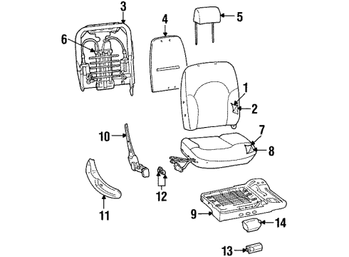 2000 Lincoln Continental Heated Seats Seat Cushion Pad Diagram for XF3Z-54632A22-BA