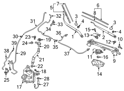 2018 Mitsubishi Eclipse Cross Wiper & Washer Components Screw-Tapping Diagram for MB409438