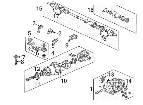 2006 Honda CR-V Axle & Differential - Rear Bracket B, L. RR. Differentialmounting Diagram for 50726-S9A-000