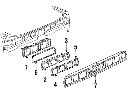 1985 Chevrolet Caprice Tail Lamps Lens, Rear Combination Lamp Diagram for 5971609