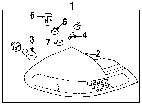 2000 Dodge Avenger Tail Lamps Lamp Pkg Diagram for MR296336