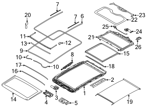 2021 BMW X7 Sunroof Gasket Diagram for 54107485602