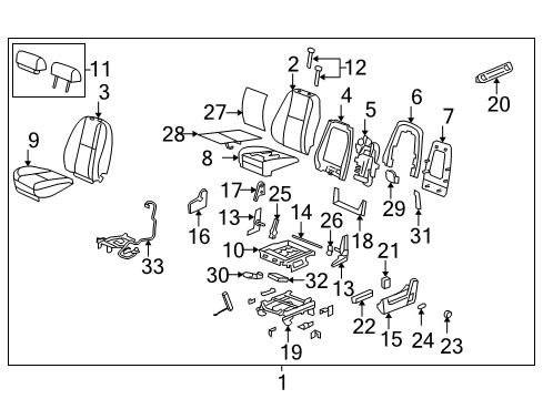 2011 Chevrolet Tahoe Power Seats Switch Asm-Rear Seat #2 Folding Actuator Diagram for 15862407