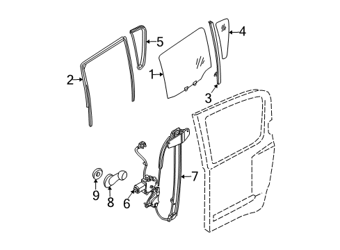 2007 Nissan Xterra Rear Door Weatherstrip-Rear Corner, LH Diagram for 82273-ZS60A