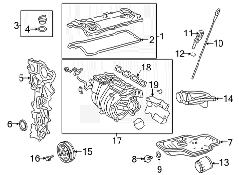 2021 Toyota Venza Intake Manifold Cover Diagram for 12613-25020