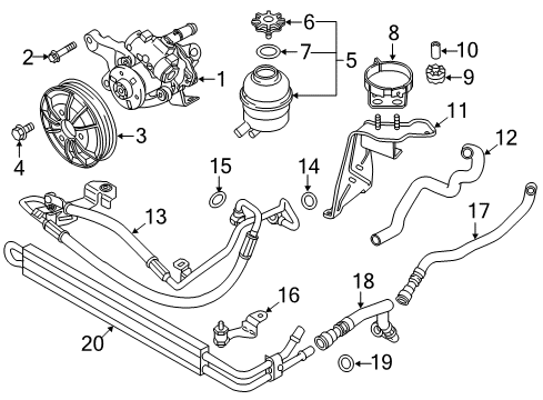 2015 BMW X1 P/S Pump & Hoses, Steering Gear & Linkage Power Steering Pump Diagram for 32416779244