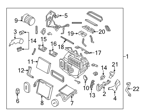 2014 Nissan Rogue Blower Motor & Fan Blower Assembly-Air Conditioner Diagram for 27210-4BU0A