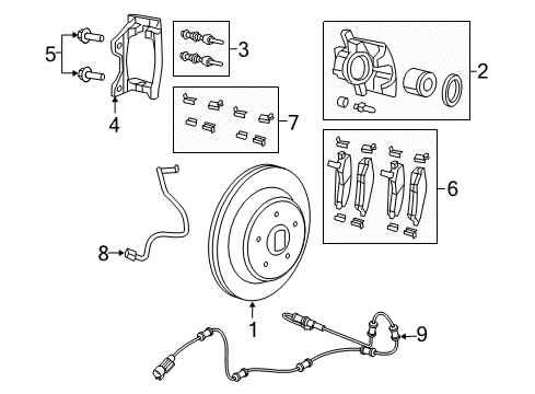 2021 Jeep Wrangler Brake Components Disc Brake Diagram for 68376743AA