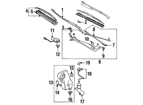 1992 Acura Vigor Wiper & Washer Components Link, Front Wiper Diagram for 76530-SL5-A01