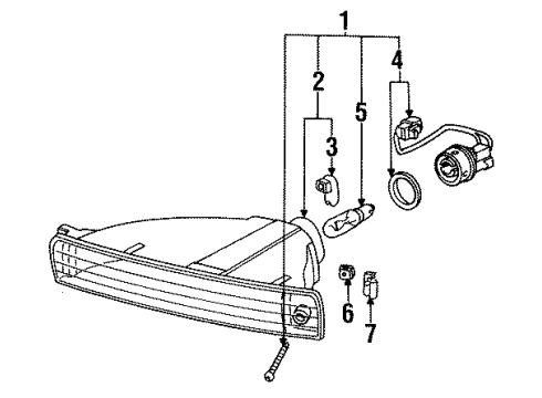 1994 Acura Vigor Signal Lamps Lamp, Passenger Side Diagram for 33301-SL5-A01