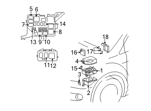 2006 Scion xA Stability Control Fuse Box Cover Diagram for 82621-52080