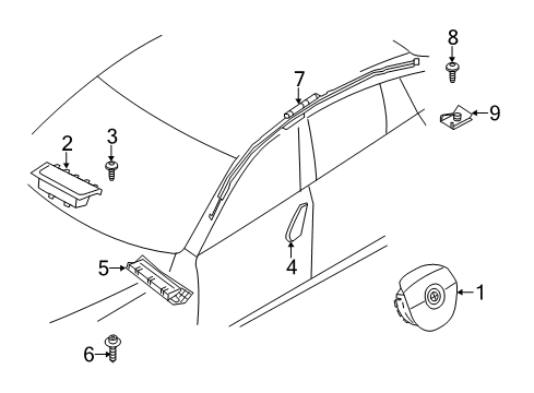 2013 BMW 535i GT Air Bag Components Fillister Head Screw Diagram for 51237031088