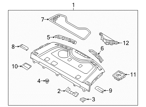 2019 Hyundai Elantra Interior Trim - Rear Body Clip-Package Tray Mounting Diagram for 85616-F3040