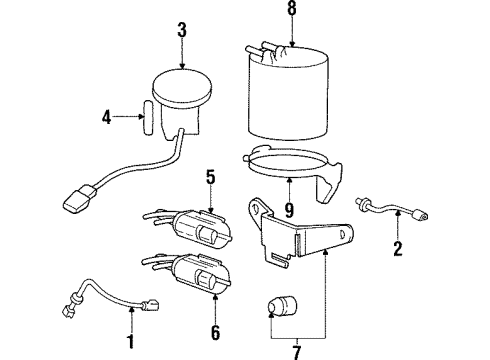 1998 Hyundai Sonata Emission Components Bracket-Solenoid Valve Diagram for 35103-35110