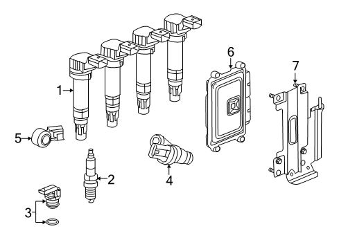 2014 Chevrolet Spark Powertrain Control Crankshaft Sensor Diagram for 25199130