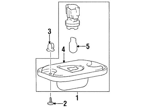 1999 Hyundai Accent License Lamps Lamp Assembly-License Plate Diagram for 92501-22211