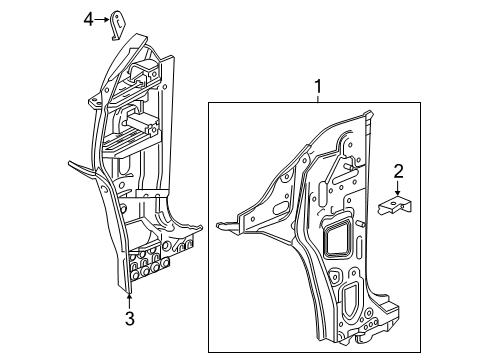 2022 Cadillac XT4 Hinge Pillar Hinge Pillar Reinforcement Diagram for 84321759