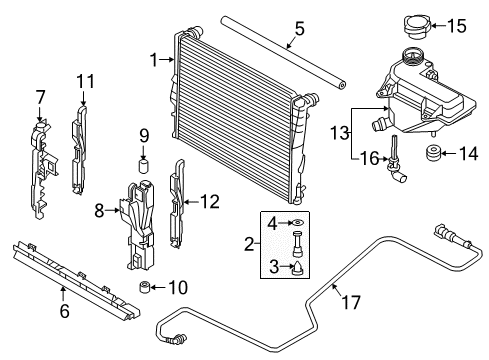 2008 BMW Z4 Wiper & Washer Components Coolant Expansion Tank Diagram for 17107836448